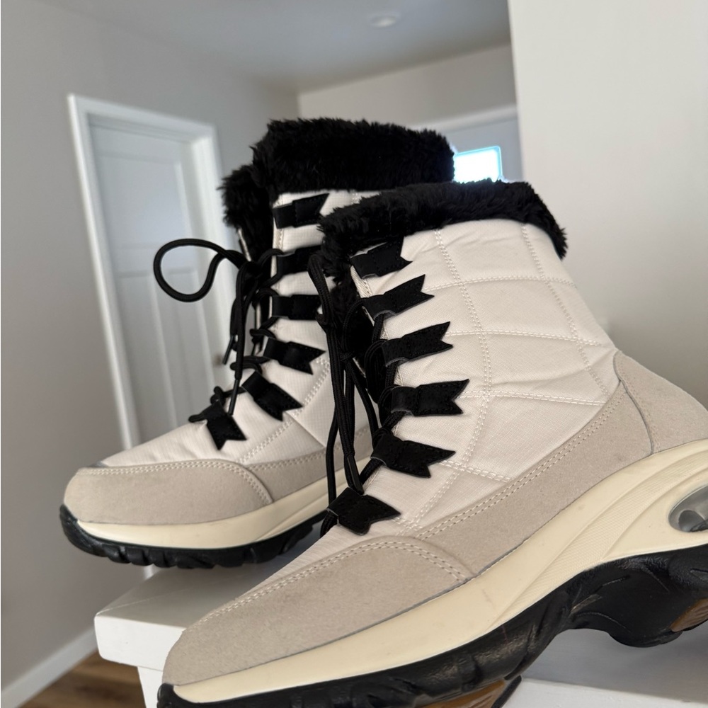 8 Other Reasons Black and Cream Winter Boots
